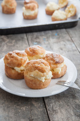 Profiteroles on a plate