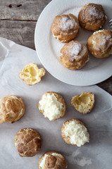 Profiteroles on a plate