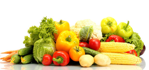 Fresh vegetables isolated on white