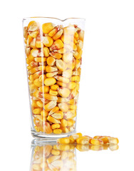 Groats in test tube isolated on white