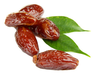 Dried dates isolated on white