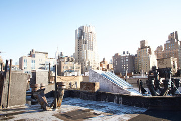 Manhattan buildings from rooftop