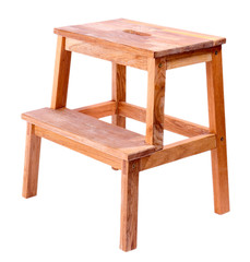 Small wooden ladder, isolated on white