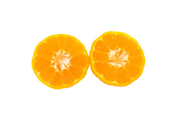 orange slice on whie background