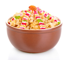 Bowl with kutia -  traditional Christmas sweet meal in Ukraine,