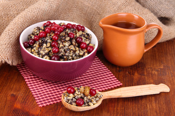 Bowl with kutia -  traditional Christmas sweet meal in Ukraine,