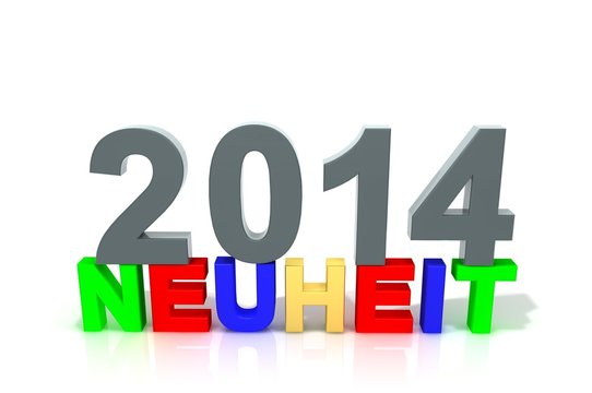Schriftzug Neuheit 2014 lebhaft