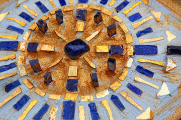 Beautiful blue and gold mandala