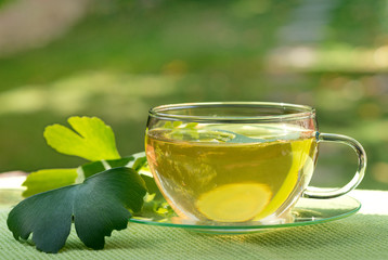tea with herbaceous plant