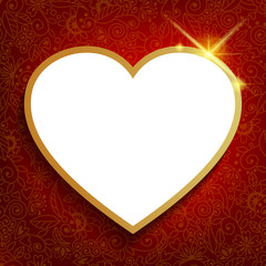 Valentine's background with big red heart.
