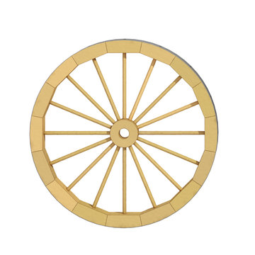 wooden wheel on a white background