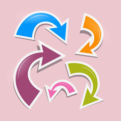 Paper Vector Retro Arrows on Pink Background