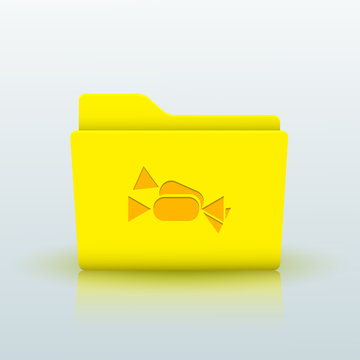 Vector yellow folder on blue background. Eps10