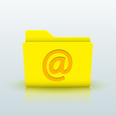 Vector yellow folder on blue background. Eps10