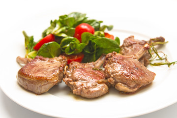lamb racks with corn salad