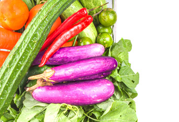 Mix Tropical Vegetables On White Background