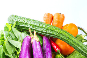 Mix Tropical Vegetables On White Background