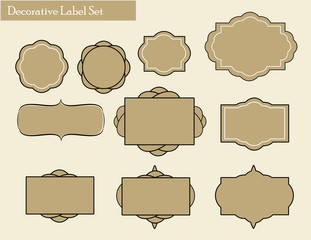 Vintage beige blank paper decorative label set VECTOR