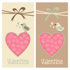 Cute set of valentine birthday wedding cards, invitations