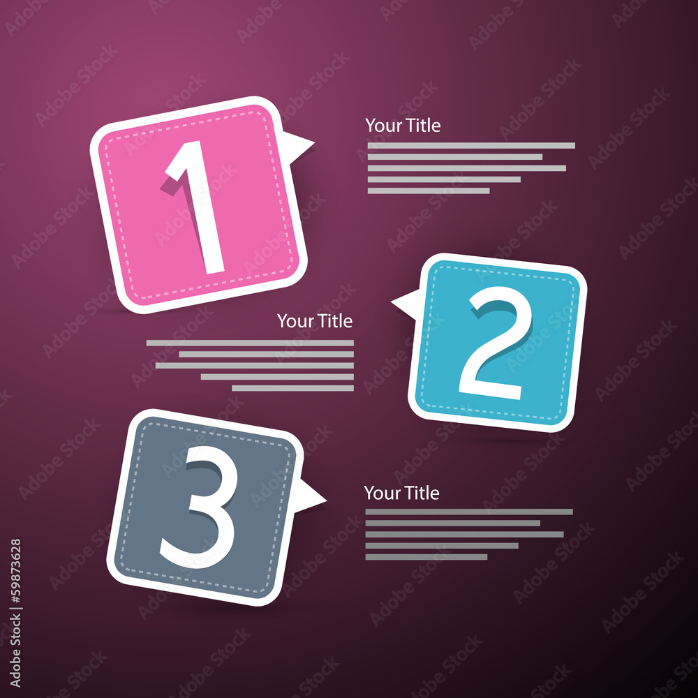 Poster vector progress three steps for tutorial, infographics