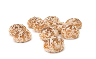 Sweet gingerbread with glaze isolated