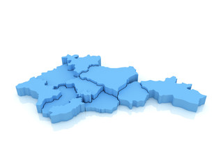 3d map armenia with regions