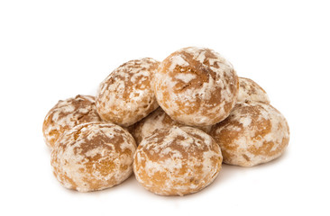 Sweet gingerbread with glaze isolated