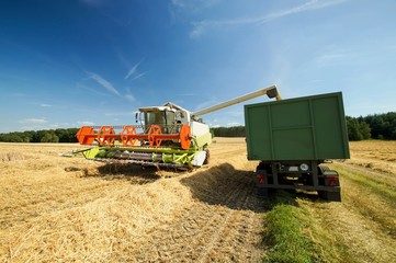 Mähdrescher, Getreide abfahren