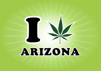 Arizona marijuana leaf vector illustration