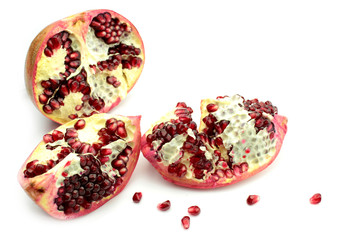 Pomegranate on white background.