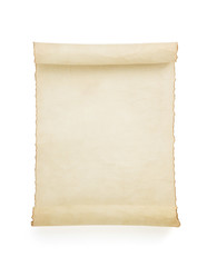 parchment scroll on white