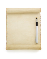 Fototapeta premium parchment scroll on white
