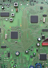 Dettaglio di un circuito integrato con chip