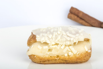 white chocolate eclair