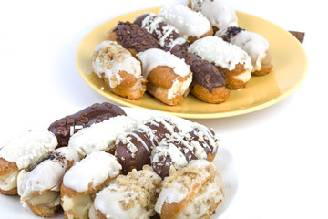 eclair on plates