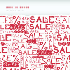 vector sale text seamless pattern horizontal torn frame