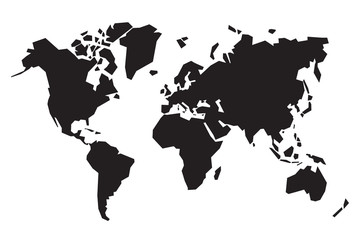 Fototapeta premium czarna abstrakcyjna mapa świata