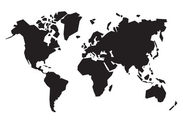 black abstract map of the world