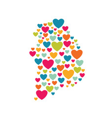 Logo Vector South Korea Heart Map