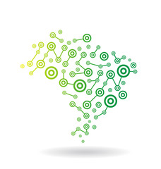 Vector Brazil Bullet Networking Map