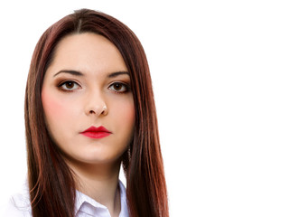 Fototapeta premium Woman straight long hair make-up posing