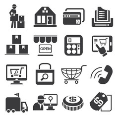 supermarket icons, shopping icons