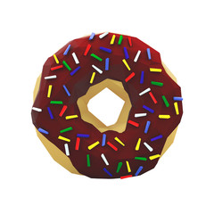 Abstract Polygonal Doughnut. Illustration