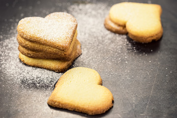 Shortbread cookies in shape of heart