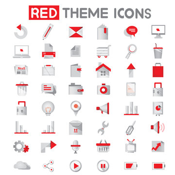 web apps, internet icons, red icons