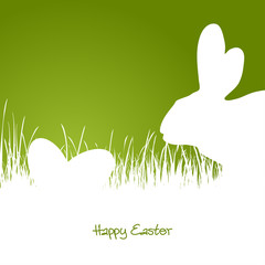 Happy Easter - green silhouette © picoStudio
