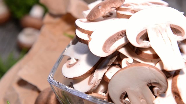 Portion of Mushrooms (loopable Full HD Video)