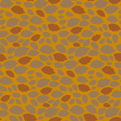Seamless autumn vector pattern with fallen leaves