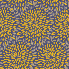 Seamless splattered fireworks pattern in orange and purple