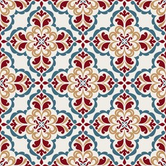 Seamless pattern with floral elements.
